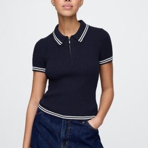 Short Sleeve Polo Sweater